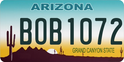 AZ license plate BOB1072