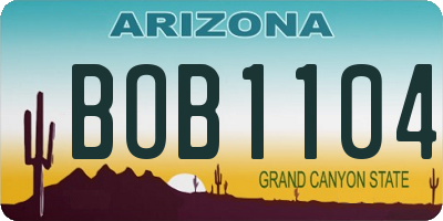 AZ license plate BOB1104