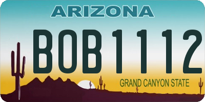 AZ license plate BOB1112