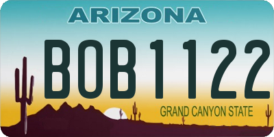 AZ license plate BOB1122