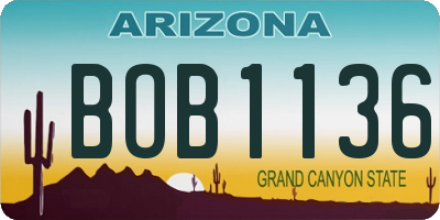AZ license plate BOB1136
