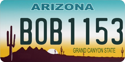 AZ license plate BOB1153