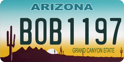 AZ license plate BOB1197