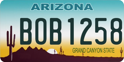 AZ license plate BOB1258