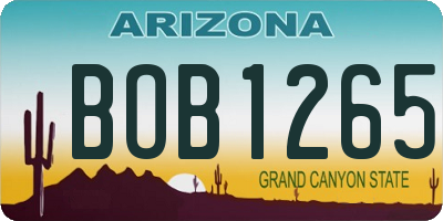 AZ license plate BOB1265