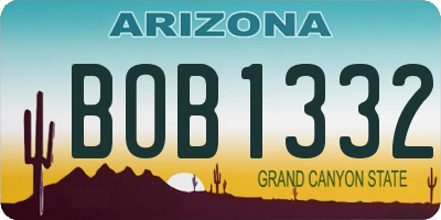 AZ license plate BOB1332
