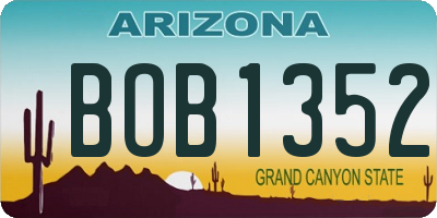 AZ license plate BOB1352