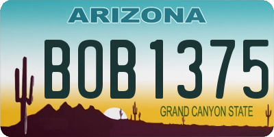 AZ license plate BOB1375