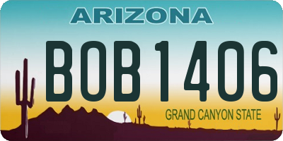 AZ license plate BOB1406