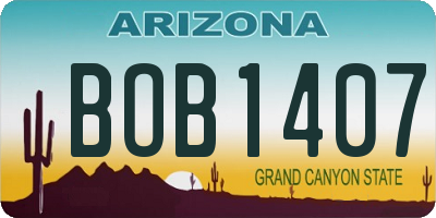 AZ license plate BOB1407