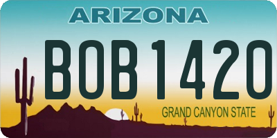 AZ license plate BOB1420