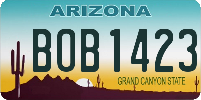 AZ license plate BOB1423