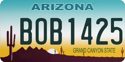 AZ license plate BOB1425