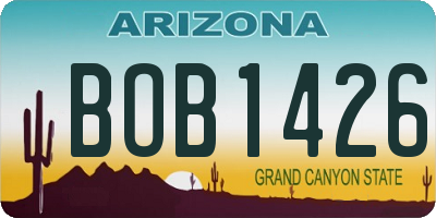 AZ license plate BOB1426
