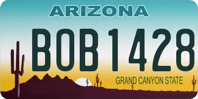 AZ license plate BOB1428