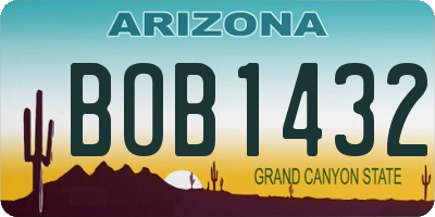 AZ license plate BOB1432