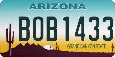 AZ license plate BOB1433