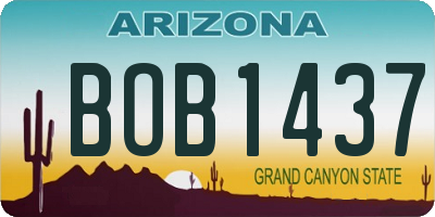 AZ license plate BOB1437
