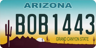 AZ license plate BOB1443