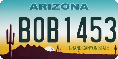 AZ license plate BOB1453