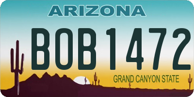AZ license plate BOB1472