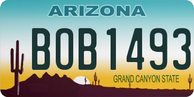AZ license plate BOB1493