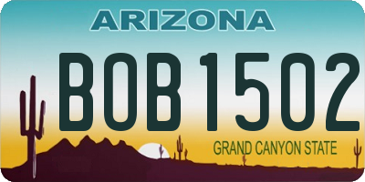 AZ license plate BOB1502