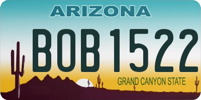 AZ license plate BOB1522