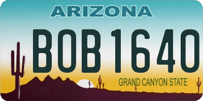 AZ license plate BOB1640
