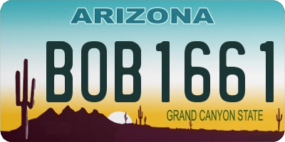 AZ license plate BOB1661