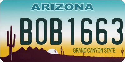 AZ license plate BOB1663