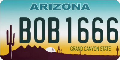 AZ license plate BOB1666