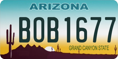 AZ license plate BOB1677