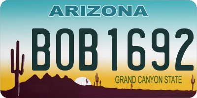 AZ license plate BOB1692