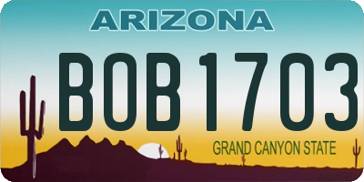 AZ license plate BOB1703