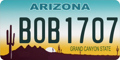 AZ license plate BOB1707