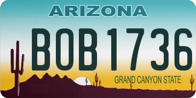 AZ license plate BOB1736