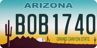 AZ license plate BOB1740