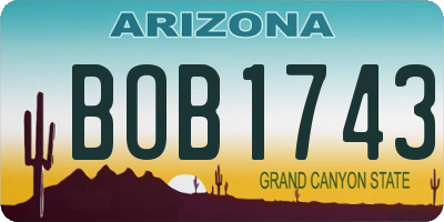 AZ license plate BOB1743