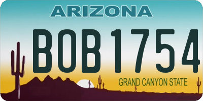 AZ license plate BOB1754