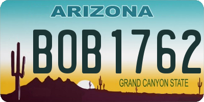 AZ license plate BOB1762