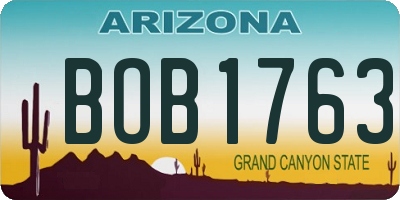 AZ license plate BOB1763