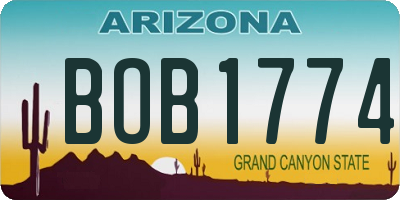 AZ license plate BOB1774