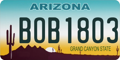AZ license plate BOB1803