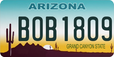 AZ license plate BOB1809