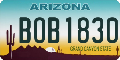 AZ license plate BOB1830