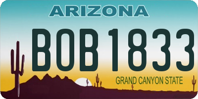 AZ license plate BOB1833