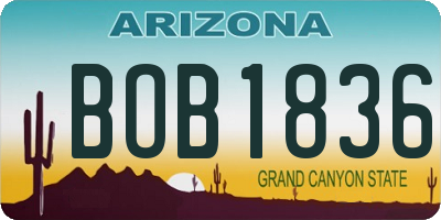 AZ license plate BOB1836