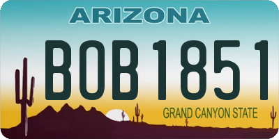 AZ license plate BOB1851