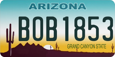 AZ license plate BOB1853